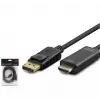 HADRON HDX7797 DISPLAY (M) TO HDMI (M) KABLO 4K 30HZ 3M SİYAH