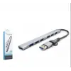 Hadron Hdx7857 Usb + Type-C Hub 7In1 1-Usb3.0 6-Usb2.0 Gri