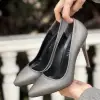 Hillar Platin Saten Stiletto Ayakkabı
