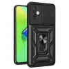 Hot 30 4G Kılıf Pars Lens Yüzüklü Silikon - Siyah