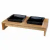 İkili Seramik Kedi Köpek Mama Su Kabı 2x0,4 Lt 36x19x7 Cm