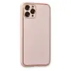 iPhone 11 Pro Kılıf Coco Deri Silikon Kapak - Pudra