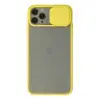 iPhone 11 Pro Max Kılıf Palm Buzlu Kamera Sürgülü Silikon - Sarı