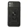 iPhone 11 Pro Max Kılıf Pars Lens Yüzüklü Silikon - Siyah