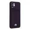 iPhone 12 Kılıf Kelvin Kartvizitli Silikon - Derin Mor