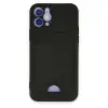 iPhone 12 Kılıf Kelvin Kartvizitli Silikon - Siyah