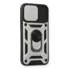 iPhone 12 Mini Kılıf Pars Lens Yüzüklü Silikon - Gümüş