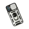 iPhone 12 Mini Kılıf Pars Lens Yüzüklü Silikon - Gümüş