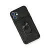iPhone 12 Mini Kılıf Pars Lens Yüzüklü Silikon - Siyah