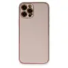 iPhone 12 Pro Kılıf Coco Deri Silikon Kapak - Pudra