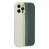 iPhone 12 Pro Kılıf Ebruli Lansman Silikon - Beyaz-Gri