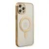 iPhone 12 Pro Kılıf Magneticsafe Lazer Silikon - Gold