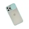 iPhone 12 Pro Max Kılıf Palm Buzlu Kamera Sürgülü Silikon - Turkuaz