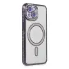 iPhone 13 Kılıf Joke Simli Magneticsafe Kılıf - Derin Mor
