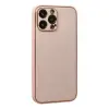 iPhone 13 Pro Max Kılıf Coco Deri Silikon Kapak - Pudra