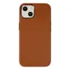 iPhone 14 Plus Kılıf Asya Deri Silikon - Kahverengi