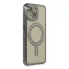 iPhone 15 Kılıf Joke Simli Magneticsafe Kılıf - Gri
