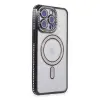 iPhone 15 Pro Max Kılıf Joke Simli Magneticsafe Kılıf - Siyah
