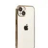 iPhone 15 Razer Lensli Silikon - Çöl Titanyum