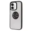 iPhone 16 Kılıf Montreal Yüzüklü Silikon Kapak - Siyah