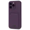 iPhone 16 Pro Max Kılıf Kelvin Kartvizitli Silikon - Derin Mor