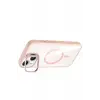Joko Apple iPhone 13 Remim Lensli Magsafe Standlı Kapak - Pembe