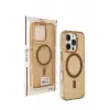 Joko Apple iPhone 16 Pro Max Gleam PC Sert Magsafe Kılıf - Şeffaf-Gold