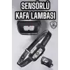 Kafa Lambası Kamp Lambası Sensörlü Şarjlı Ayarlanabilir