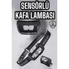 Kafa Lambası Kamp Lambası Sensörlü Şarjlı Ayarlanabilir