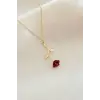 Kırmızı Gül Figürlü Kolye