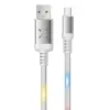 Konfulon DC09 Ses Duyarlı Işıklı Micro USB Kablo 1M 2A - Beyaz