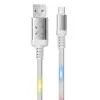 Konfulon DC09 Ses Duyarlı Işıklı Micro USB Kablo 1M 2A - Beyaz