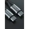 Konfulon DC43 Type-C to Type-C 1M Örgü 60W Hızlı Şarj Kablo - Yeşil