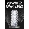 Kristal Lamba Masa Lambası Şarjlı Masa Lambası Dokunmatik Sensör Usb Şarjlı
