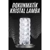 Kristal Lamba Masa Lambası Şarjlı Masa Lambası Dokunmatik Sensör Usb Şarjlı