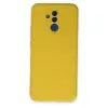 Mate 20 Lite Kılıf Nano içi Kadife Silikon - Sarı