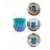 Mavi Degrade Kıvrımlı 3D Vazo Minimal Modern Ev Dekoru