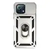 Mİ 11 Lite Kılıf Pars Lens Yüzüklü Silikon - Gümüş