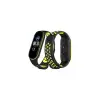 Mi Band 4 Spor Delikli Kordon - Siyah-Yeşil