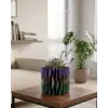 Modern Dalgalı Tasarımlı Mor 3D Dekoratif Vazo Ev Ofis Dekoru