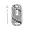 Mouse Fare Kablosuz Mouse Fare Şarjlı Bluetooth Sessiz 5 Tuşlu Şeffaf