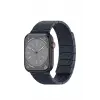Movenchy Apple Watch 45mm Carbon Steel Kordon - Lacivert