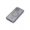 Newface Apple iPhone 11 Kılıf Joke Simli Magneticsafe Kılıf - Derin Mor