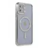 Newface Apple iPhone 11 Kılıf Joke Simli Magneticsafe Kılıf - Gümüş