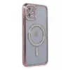 Newface Apple iPhone 11 Kılıf Joke Simli Magneticsafe Kılıf - Pembe