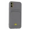 Newface Apple iPhone 11 Kılıf Kelvin Kartvizitli Silikon - Gri