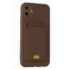 Newface Apple iPhone 11 Kılıf Kelvin Kartvizitli Silikon - Kahverengi