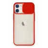 Newface Apple iPhone 11 Kılıf Palm Buzlu Kamera Sürgülü Silikon - Kırmızı