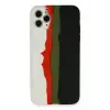 Newface Apple iPhone 11 Pro Kılıf Ebruli Lansman Silikon - Beyaz-Siyah