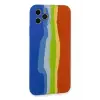 Newface Apple iPhone 11 Pro Kılıf Ebruli Lansman Silikon - Mavi-Turuncu